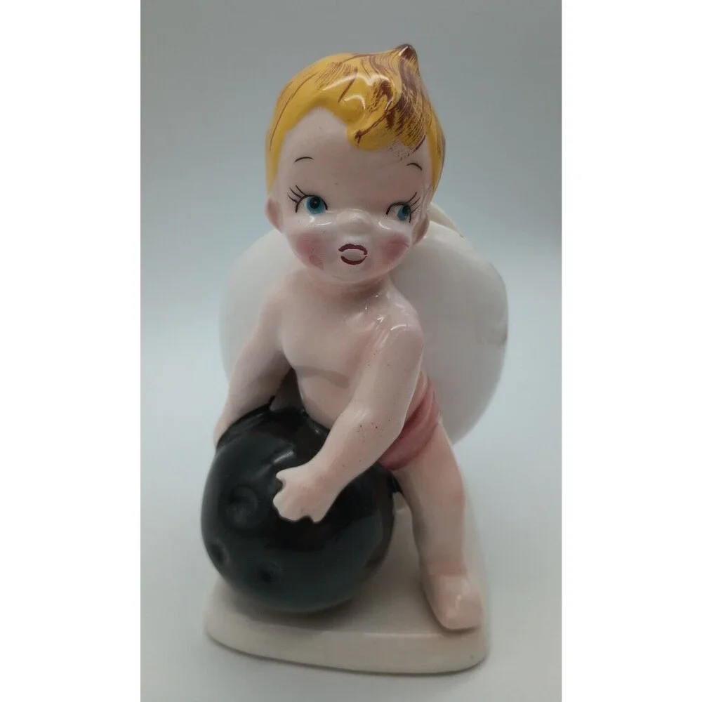 Vtg Planter Bowling Baby Blue Eyed Blonde Round Ball